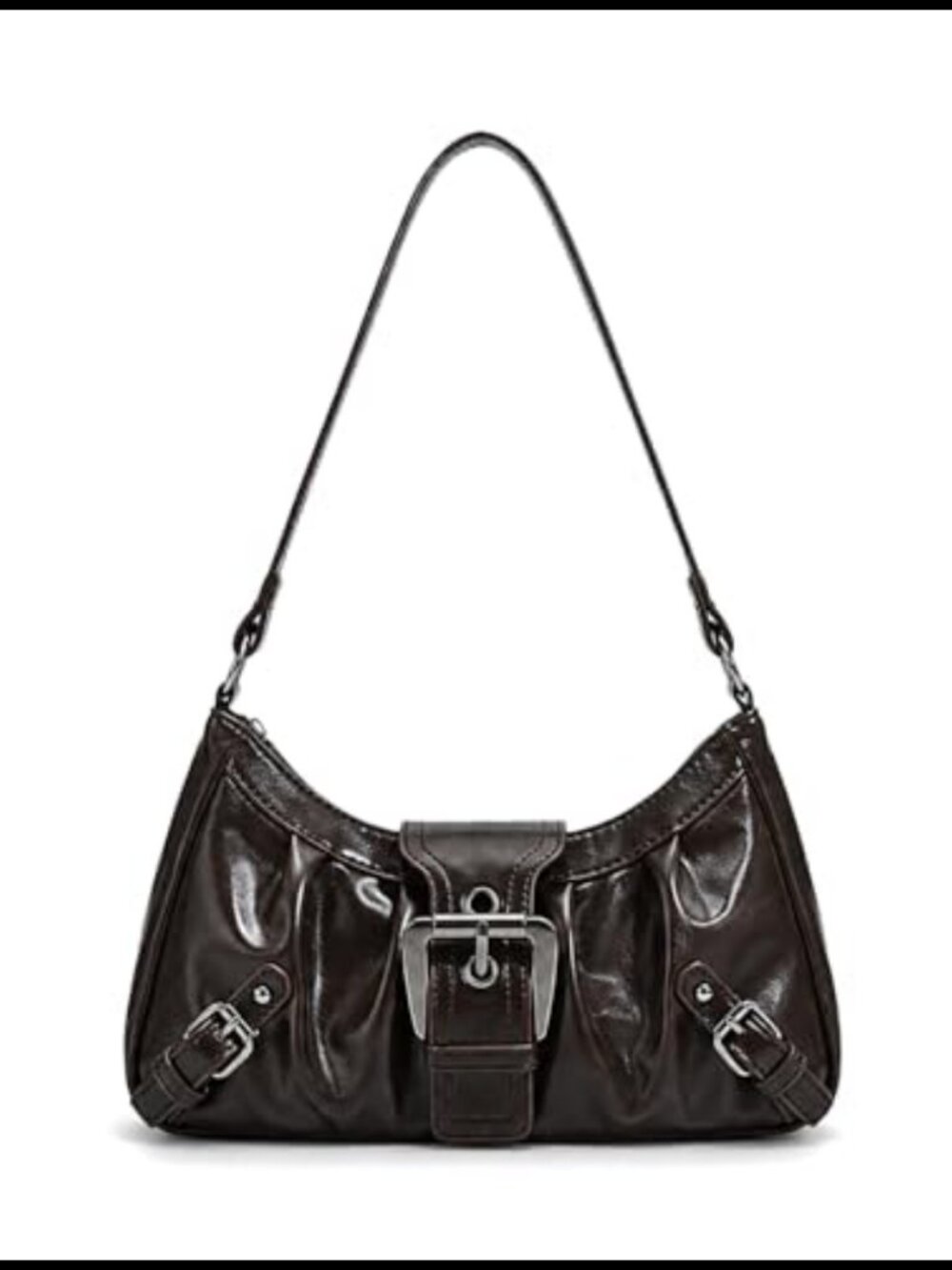 Small Y2K Vegan Leather Hobo Shoulder Bag Top Handle Clutch Purse
